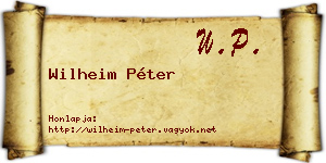 Wilheim Péter névjegykártya