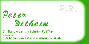 peter wilheim business card
